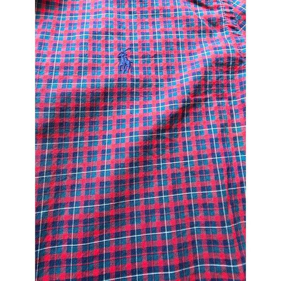 Ralph Lauren Red & Blue Plaid Long Sleeve Button-Down Shirt XL - Picture 6 of 8